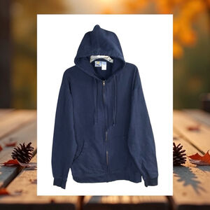 Energy Zone Navy Zip Hoodie Sweatshirt Men Size XL 46-48